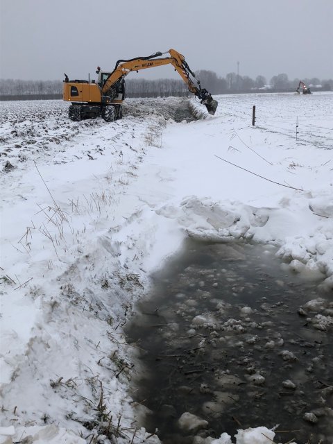 Maas Waal sneeuw sloot